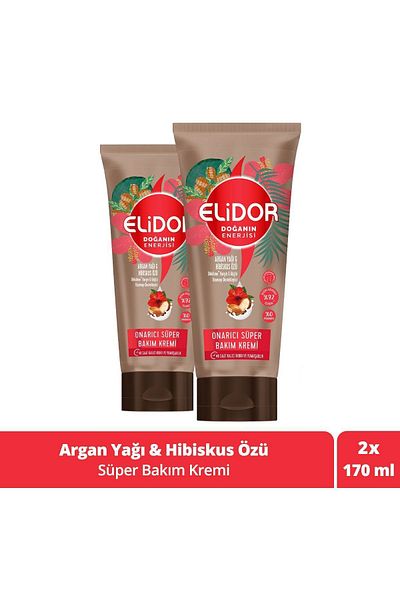 Elidor Energy of Nature Repair Super Hair Care Cream Argan Oil Hibiscus Extract 170 ml