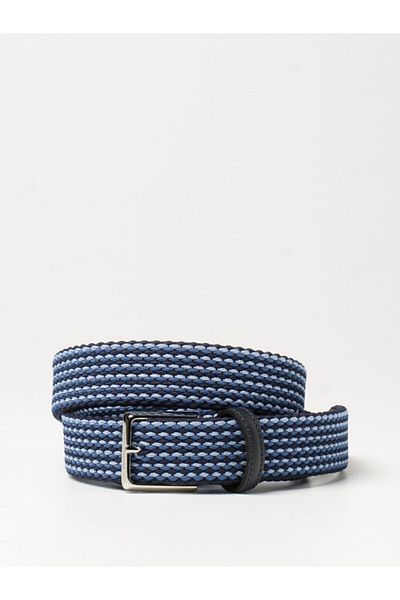 PAUL&SHARK Men's Dark Blue Belt with Logo Buckle and Adjustable Strap21416004-013