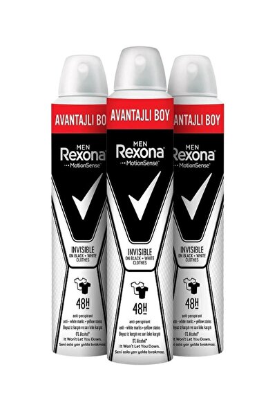 Rexona Men Erkek Sprey Deodorant Invisible On Black + White Clothes Avantajlı...