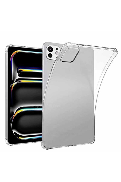 Fogy İpad Pro 7.Nesil 13"inç M4 2024 Uyumlu Silikon Kılıf Şeffaf Köşe Korumalı Case