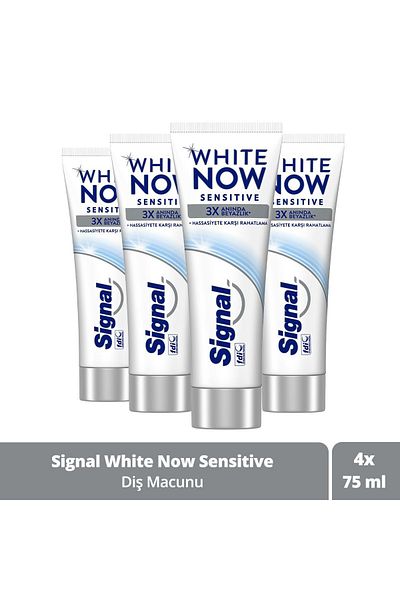Signal White Now Sensitive Whitening Toothpaste for Sensitive Teeth 75ml X4