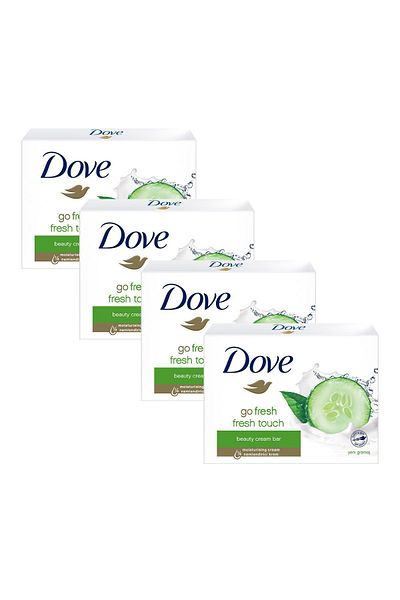 Dove Fresh Touch Beauty Soap - Moisturizing Effect, 90g X4 Pieces