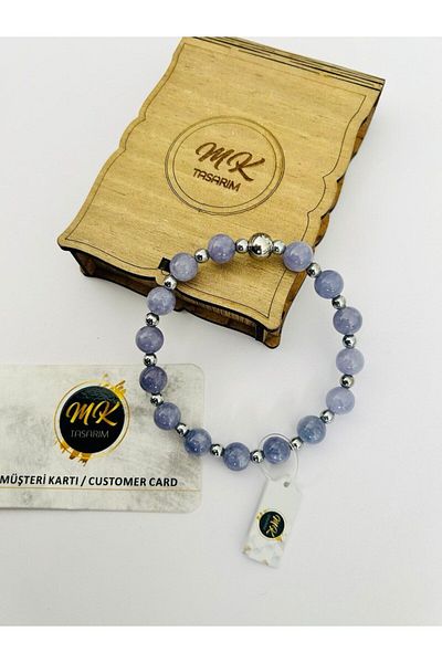 MK tasarım Real Purple Quartz (FLOOR SMALL STONES HEMATITE GEM) Bracelet Mk.020.020