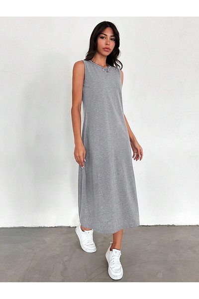 CrazyShopping Αμάνικο εσώρουχο 100% βαμβακερό γκρι