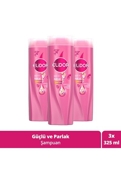Elidor Superblend Hair Care Shampoo - Strong, Shiny, Vitamin E Collagen 325 Ml x3