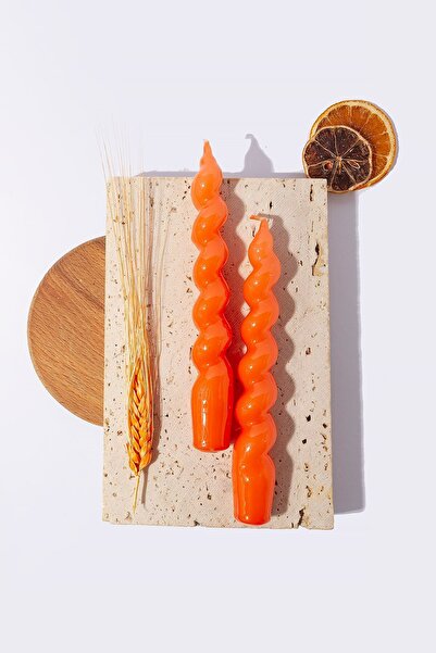 Gizemli Home 2 Li Italyan Burgulu Turuncu Şamdan Mumu