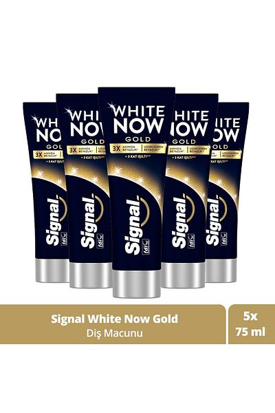 Signal Toothpaste White Now Gold Instant 3 Layers Whiteness 75 ml X5