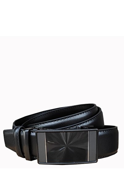 Kemer Dünyası Curea pentru bărbați din piele neagră fără găuri cu cataramă au...