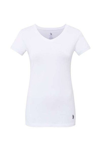 U.S. Polo Assn. V-Neck Short Sleeve Cotton & Modal Women's T-shirt - Lycra 66004