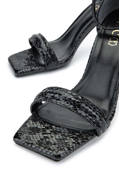 Tamer Tanca Vegan Women's Black Heeled Sandals