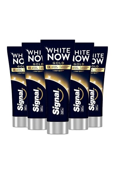 Signal Toothpaste White Now Gold Instant 3 Layers Whiteness 75 ml X5