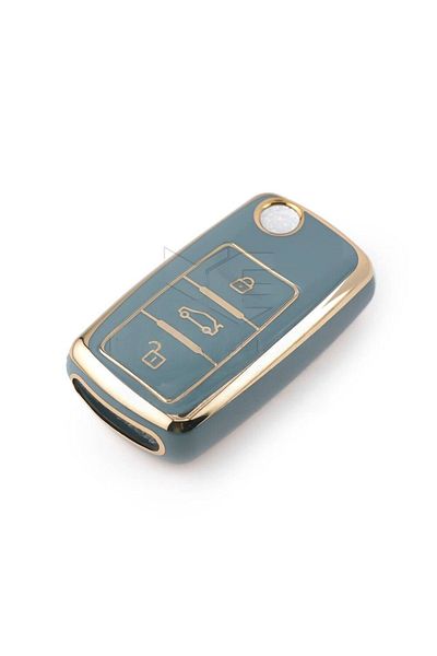 GMA KEYS Vw Tiguan Jetta Golf 5 Golf 6 Scirocco Polo Caddy Transporter Luxury Nano Key Case Gray Gold