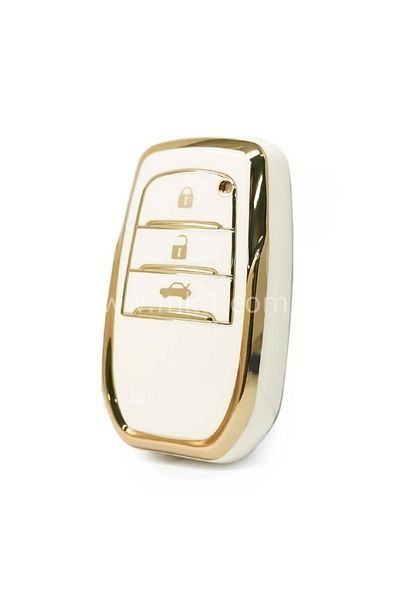 GMA KEYS Luxury Toyota Corolla Streamer X Pack 3 Button Nano Key Case White Gold Gold Color 1st Quality