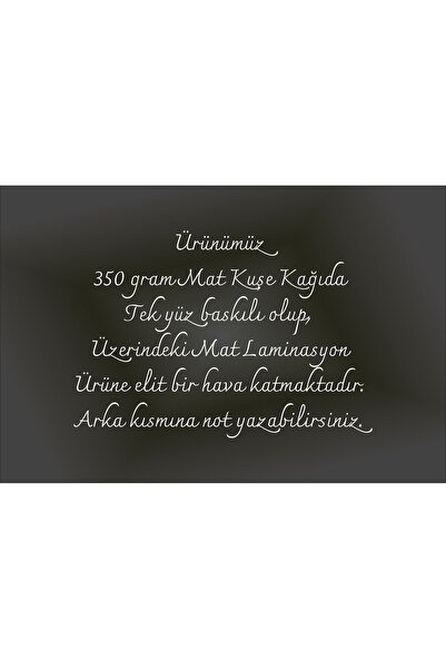 Örün Matbaa Teşekkür Kartı Thank You Card 100 Adet/pcs 8x5 Cm
