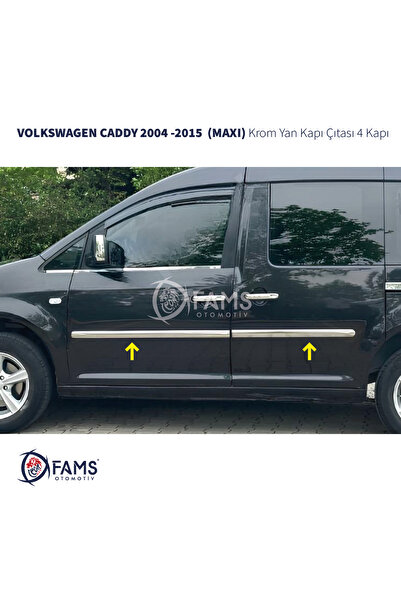 FAMS OTO AKSESUAR Vw Caddy Krom Yan Kapı Çıtası 4 Kapı 2004-2015 P, Çelik (maxı)