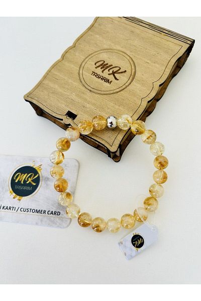 MK tasarım REAL CITRIN STONE BRACELET| IN SPECIAL BOX| CUSTOMER WITH CARD MK.009.030
