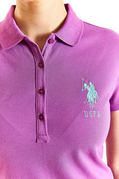 U.S. Polo Assn. Rochie polo midi pentru femei, slim fit, cu broderie USPA - MTS0224-075