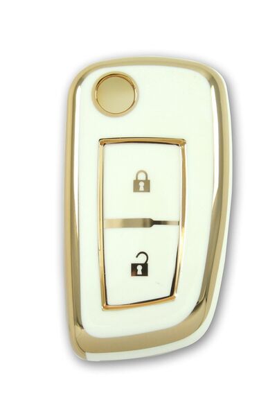 GMA KEYS Lux Nissan Qashqai, Juke, Micra Switchback 2 butoane Nano Carcasa cheii Aur alb Culoare 1. Calitate