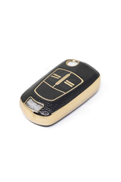 GMA KEYS Lux Opel Astra H Corsa D Carcasa pentru chei de protectie cu 2 butoane Culoare negru auriu Calitate prima