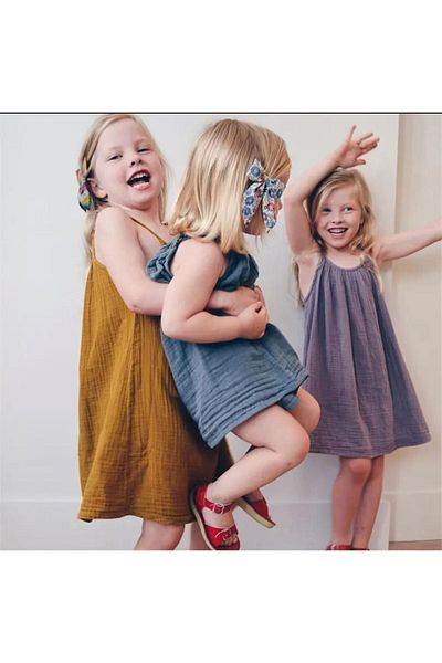 ELSA Girl's Strappy Bohemian Summer Dress - Muslin 100% Cotton