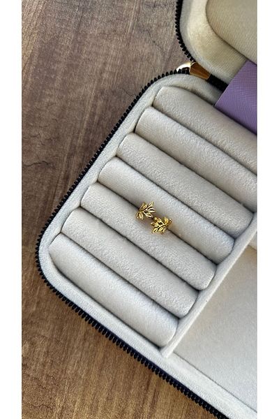 Rüya Adjustable Leaf Detailed Steel Ring
