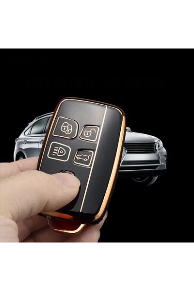 GMA KEYS Husă de lux pentru chei Sport Nano compatibilă Land Rover Range Rover Vouge Negru Aur Aur Culoare