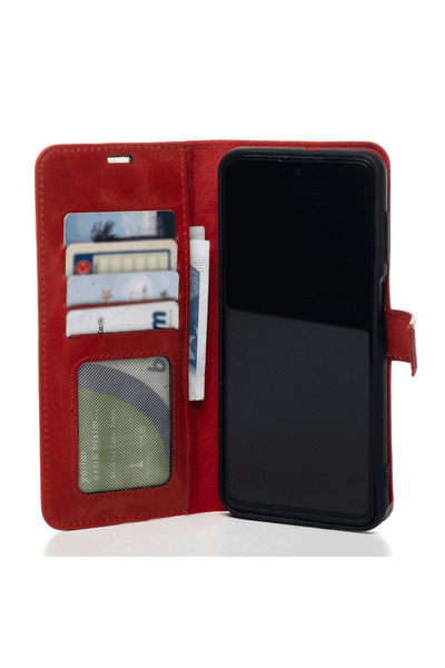 Generic Brand Samsung Galaxy A34 Genuine Leather Wallet Cover Quality Luxury Case with Card Holder Wallet