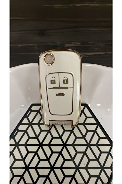 kral anahtar Opel Astra J,insignia,corsa D,vectra C,mokka,adam,vb.nano Yüksek Kalite Silikon Kılıf Beyaz