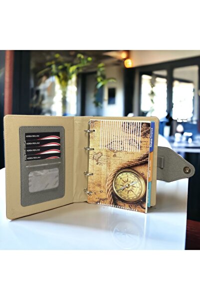 Kerem ofis Infinity Model Organizer Thermo Leather - Luxury Undated Timeless Notebook with Card Holder Compartment Mechanism