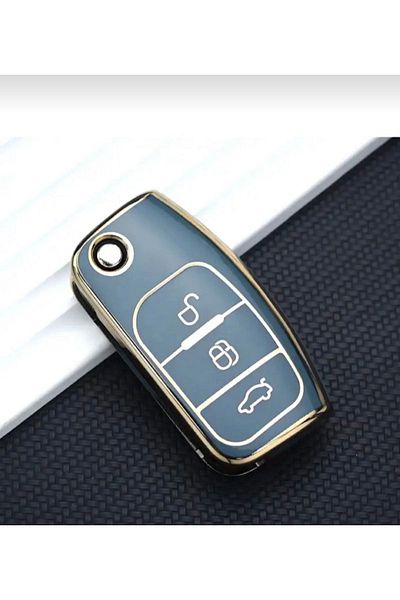 GMA KEYS Ford Focus Fiesta Mondeo Cmax Courier Nano - Gray Gold Gold Key Case