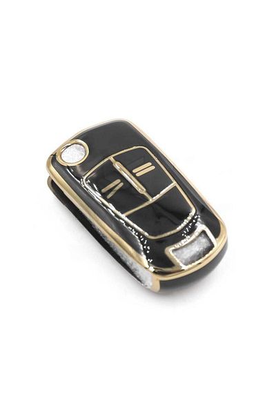 GMA KEYS Luxury Opel Astra H Corsa D 2 Button Nano Protection Key Case Black Gold Color
