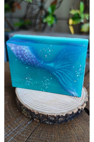 SOO SOAP صابون حورية البحر المزخرف - فرشاة هدية