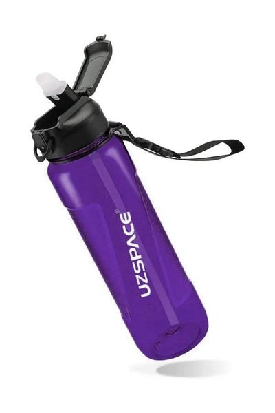 Uzspace 850ml Transparent Body Tritan Water Bottle with Straw and Measuring Scale