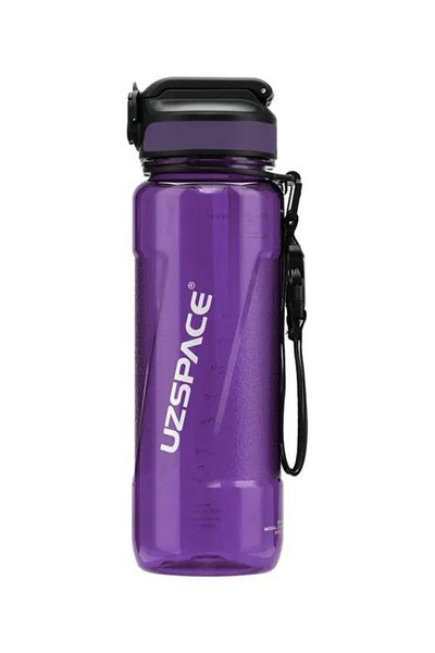 Uzspace 850ml Transparent Body Tritan Water Bottle with Straw and Measuring Scale