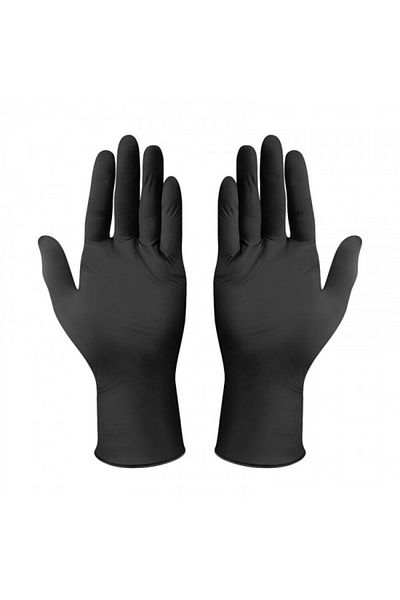 Has-Pet Haspet Black Nitrile Powder Free Gloves Size L 100 Pieces / 3 Packs