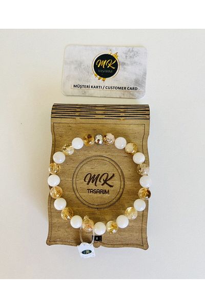 MK tasarım Moonstone Citrine Stone Wrist Mk.021.009