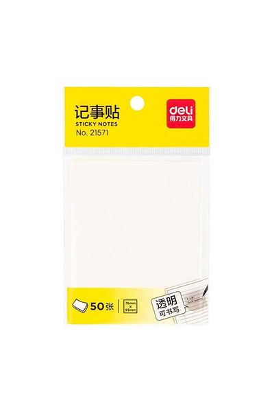 Deli Transparent 50 Yp76x95 Mm Adhesive Note Paper 21571