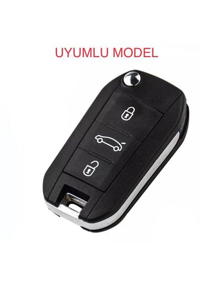 Opel Grandland X Silicone Key Protection Case with Switchblade Black Color