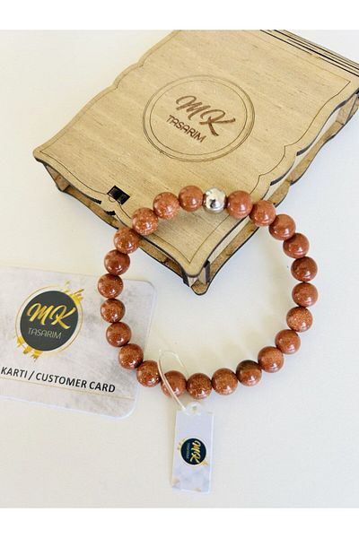 MK tasarım REAL BROWN STAR STONE BRACELET| IN SPECIAL BOX| CUSTOMER WITH CARD MK.009.025