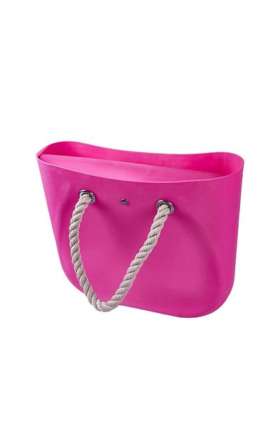 QUTU Fuchsia Silicone Effect S-Bag Handbag