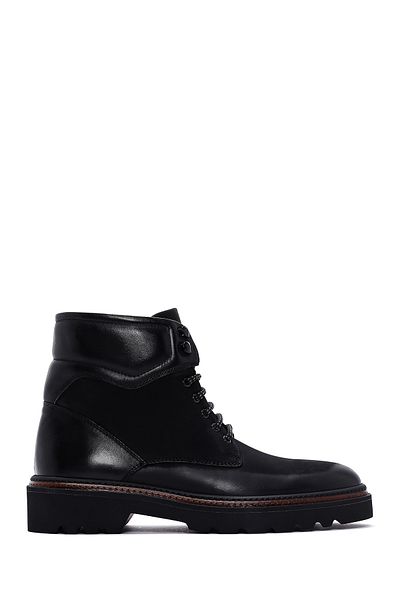 Derimod Men's Black Leather Boots - 23wfd6024v3 Model