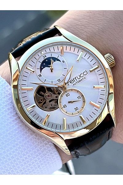 Ferrucci Ferucci 30 Mt Water Resistant Men's Wristwatch - Automatic Moon/Sun Dial EFC.03343.03