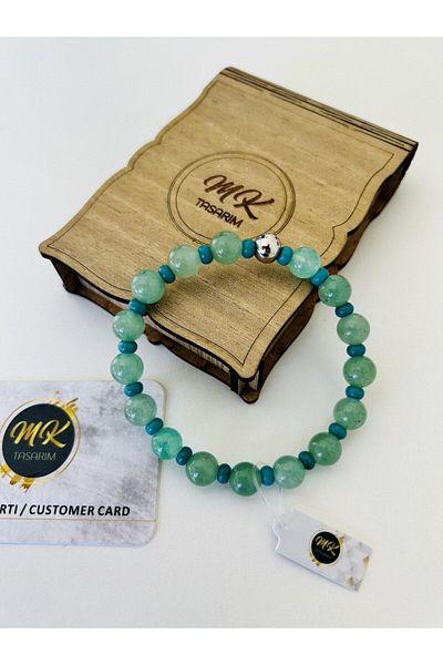 MK tasarım Real Aventurine - Turquoise Stone Bracelet Mk.020.002