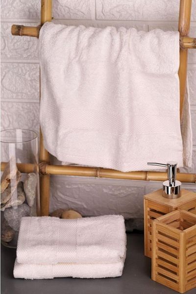 Atbyhome 3-Piece Microcotton Hand Towel Ecru 30x50cm