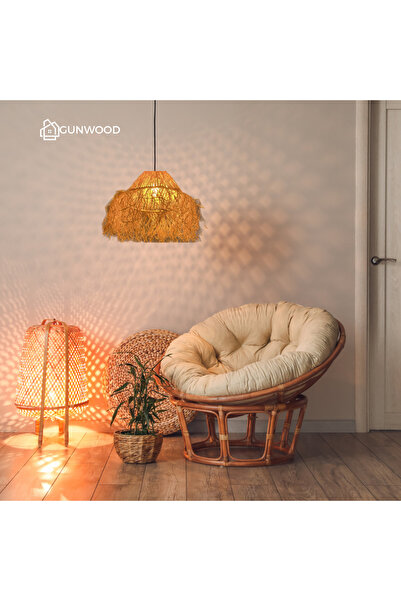 Gunwood Doğal Rafya Avize