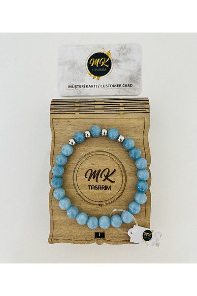 MK tasarım REAL BLUE QUARTZ STONE BRACELET