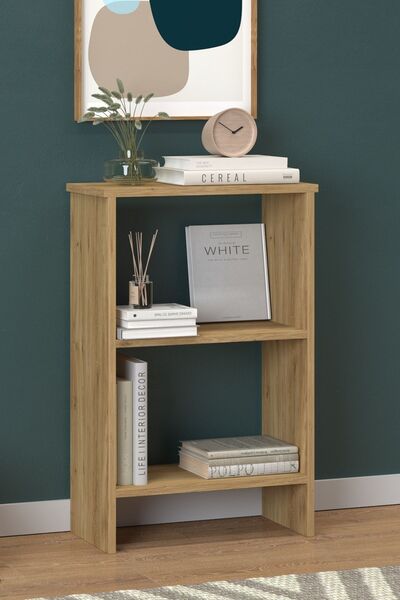 Monte Sehpa Fora Midi Kitaplık 3 Raflı Dekoratif Kitaplık Dosya Kitap Rafı Ofis Ev Rafı Kitap Raf