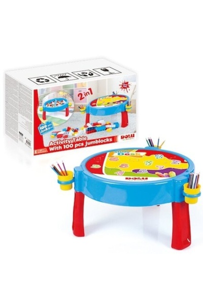 PeriYedi Aktivite Masası 2 In 1 Mega Bloklu 100 Parça