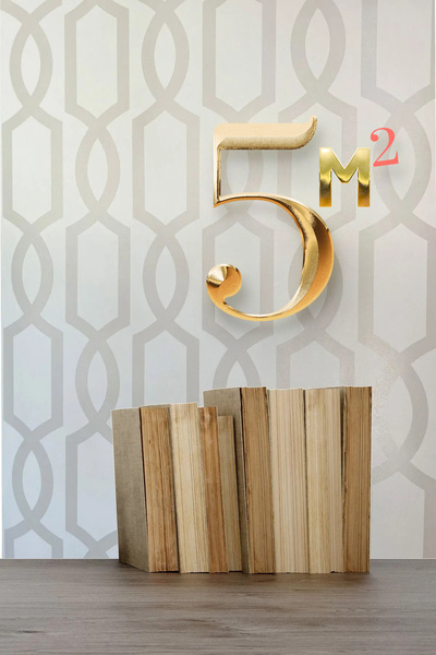 Bien Duvar Kağıtları Bien Exclusive 5378 Metalik Gri ve Soft Krem Geometrik D...