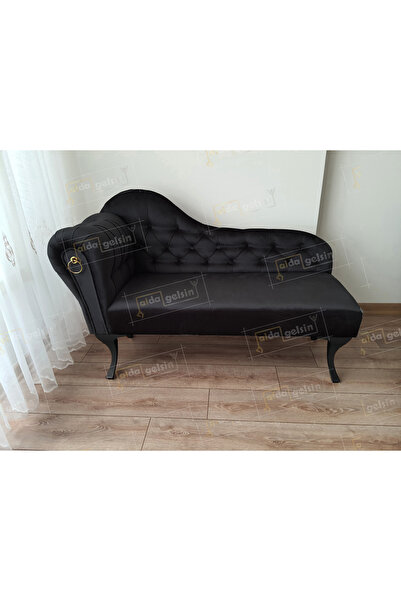 aldagelsin Dekoratif Bihter Koltuk Josefin Puf 130 cm  Siyah Ayak